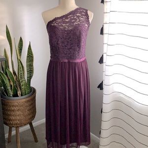 David's Bridal Formal Lace Midi Dress | Size: 16 | Color: Plum